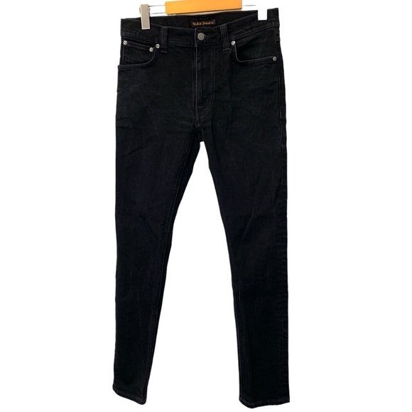 Nudie Jeans Womens 30x27 Black Skinny Lean Dean Made in Italy Midrise - Picture 1 of 8